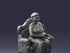 grandmother in chair 0477 Modèle 3D