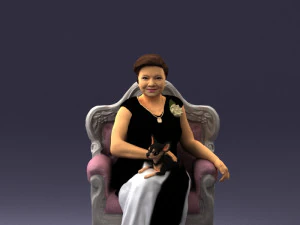 sandalyedeki b&uuml;y&uuml;kanne 0477 3d baskıya hazır 3D Baskı Modeli