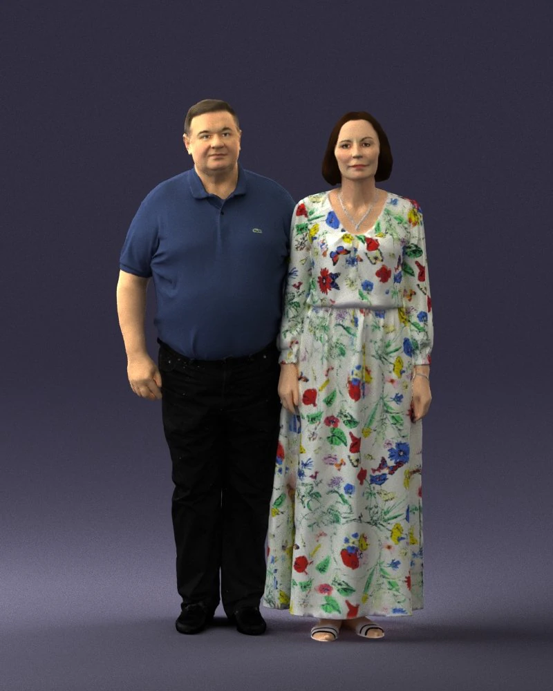 elderly couple 0491 3D Model .c4d .max .obj .3ds .fbx .stl .blend 