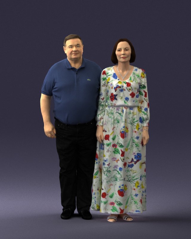 elderly couple 0491 3d print ready Model Cetak 3D .c4d .max .obj .3ds .fbx .stl .blend 