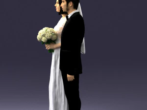 bride and groom brunettes 0481 3D Model