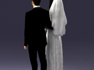 bride and groom brunettes 0481 3D Model