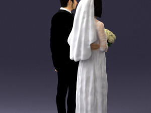 bride and groom brunettes 0481 3D 模型