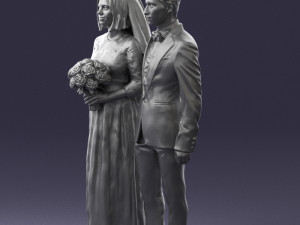bride and groom brunettes 0481 3D 模型