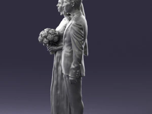 bride and groom brunettes 0481 3D Model