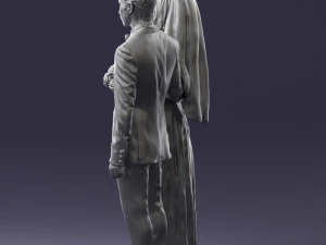 bride and groom brunettes 0481 3D Model