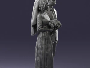 bride and groom brunettes 0481 3D Model
