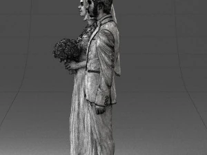 bride and groom brunettes 0481 3D Model