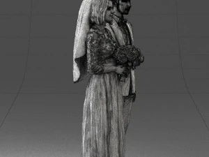 bride and groom brunettes 0481 3D Model