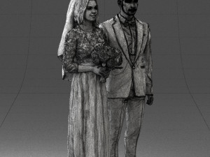 bride and groom brunettes 0481 3D 模型