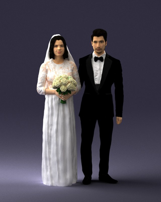 brideandgroombrunettes0481 3d print ready Modelo de Impressão 3D .c4d .max .obj .3ds .fbx .stl .blend 