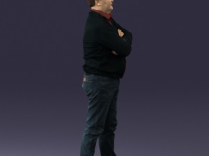man red shirt and jeans 0494 3D 模型