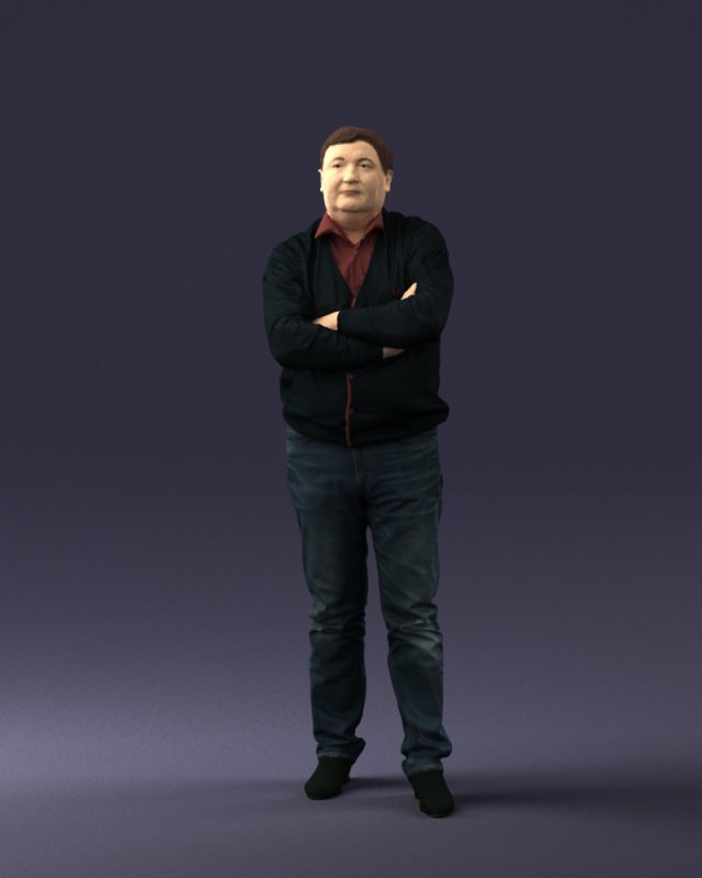 man red shirt and jeans 0494 3d print ready Modèles 3D en vedette .c4d .max .obj .3ds .fbx .stl .blend 