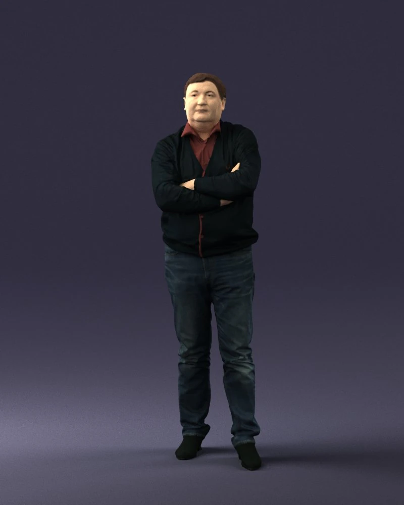 man red shirt and jeans 0494 3d print ready 3D Print Model .c4d .max .obj .3ds .fbx .stl .blend 