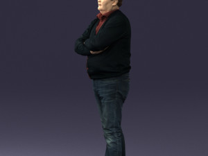 man red shirt and jeans 0494 3d print ready Modèles 3D en vedette