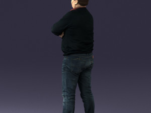 man red shirt and jeans 0494 3d print ready Modèles 3D en vedette