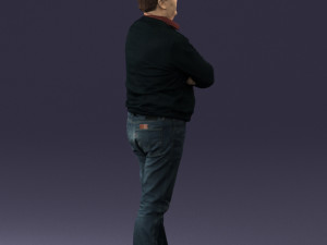 man red shirt and jeans 0494 3d print ready Modèles 3D en vedette
