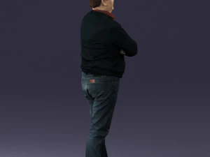 man red shirt and jeans 0494 3d print ready 3D Print Model