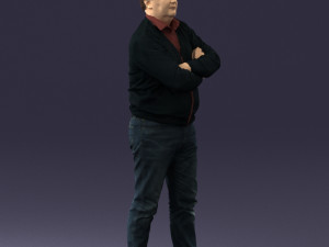 man red shirt and jeans 0494 3d print ready Modèles 3D en vedette