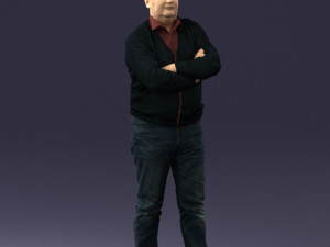 man red shirt and jeans 0494 3d print ready Modèles 3D en vedette