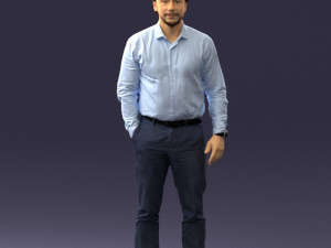 man in blue shirt 0492 3D Model