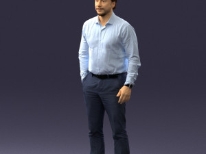 man in blue shirt 0492 3D Model