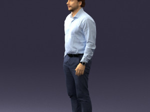 man in blue shirt 0492 3D Model
