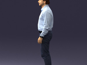man in blue shirt 0492 3D Model