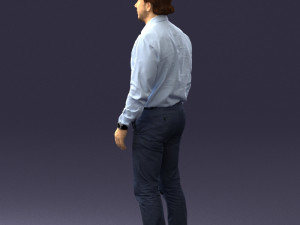 man in blue shirt 0492 3D Model