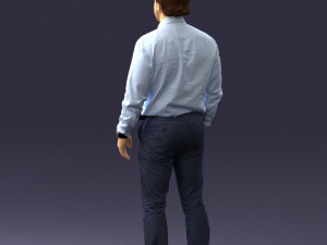 man in blue shirt 0492 3D Model