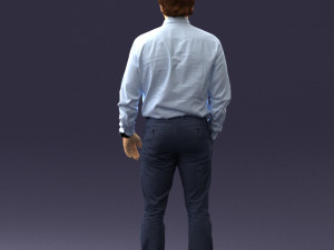man in blue shirt 0492 3D Model