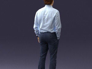 man in blue shirt 0492 3D Model