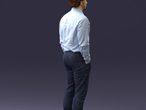man in blue shirt 0492 3D Model