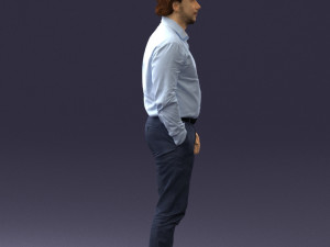 man in blue shirt 0492 3D Model