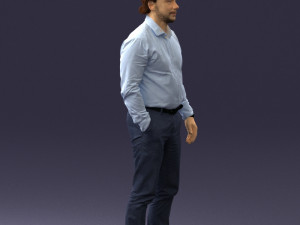 man in blue shirt 0492 3D Model
