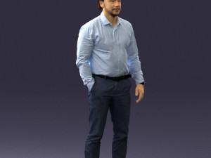 man in blue shirt 0492 3D Model