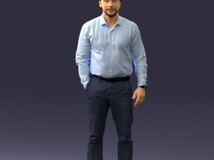 man in blue shirt 0492 3D Model
