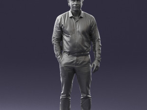 man in blue shirt 0492 3D Model