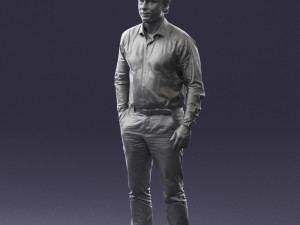 man in blue shirt 0492 3D Model