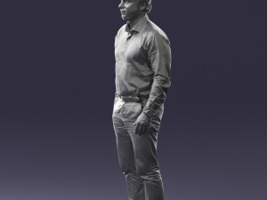 man in blue shirt 0492 3D Model