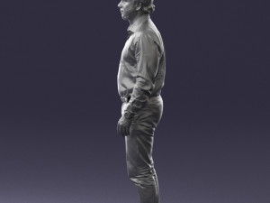 man in blue shirt 0492 3D Model