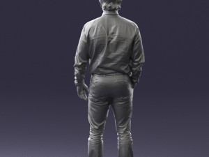man in blue shirt 0492 3D Model