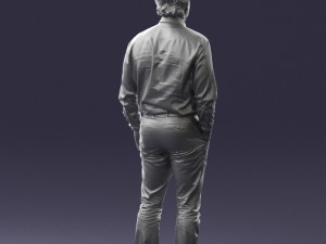 man in blue shirt 0492 3D Model