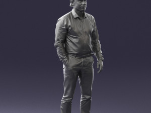 man in blue shirt 0492 3D Model
