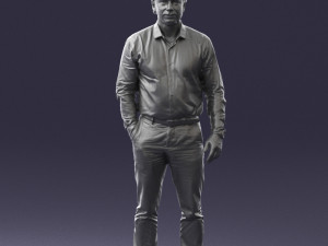 man in blue shirt 0492 3D Model