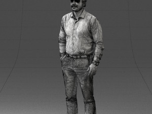 man in blue shirt 0492 3D Model