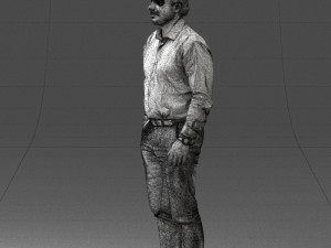 man in blue shirt 0492 3D Model