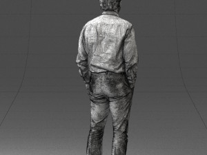 man in blue shirt 0492 3D Model