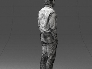 man in blue shirt 0492 3D Model