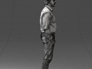 man in blue shirt 0492 3D Model